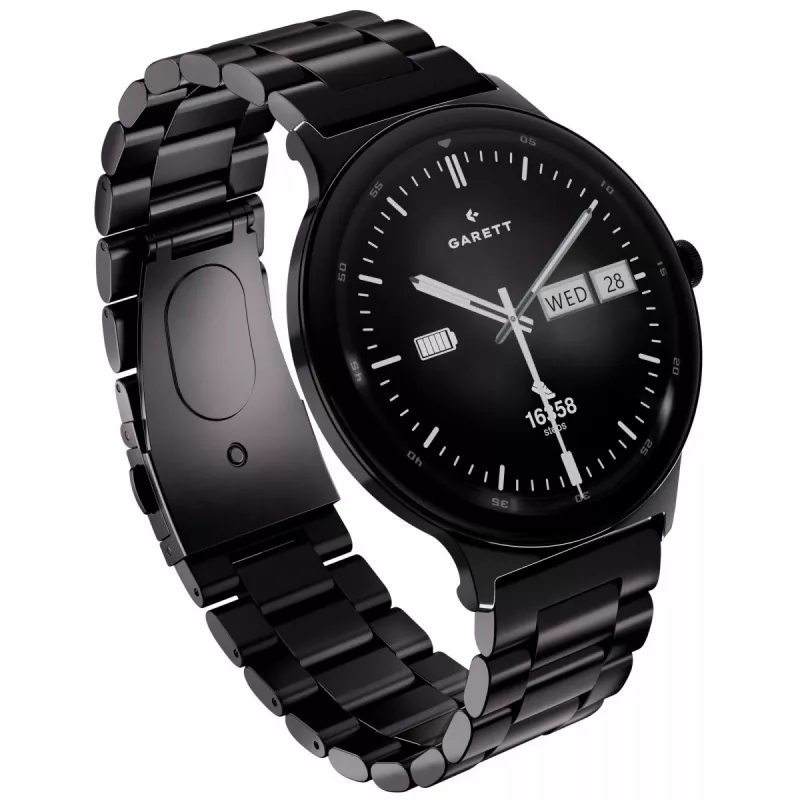 Smartwatch Garett Quantum — black stainless steel