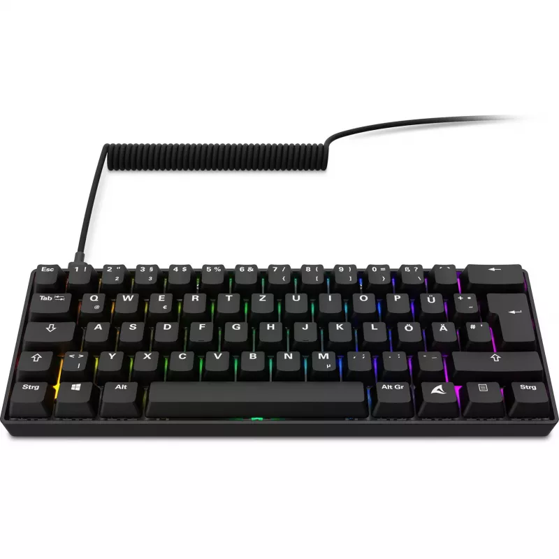 Keyboard Sharkoon 100065630 60% Wired USB QWERTZ German Black