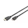 Digitus ASSMANN - Video- / Audio Cable - HDMI - 30 AWG - Mini-HDMI, 19-pin (M) - HDMI, 19-pin (M) - 3 m - Double Insulation - Black (AK-330106-030-S)