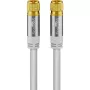 Goobay SAT Antenna Cable (135 dB Type), 4x Shielded, 5 m, White - Gold-Plated, F-Plug > F-Plug (70644)
