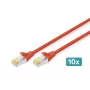 Network Cable Digitus CAT 6A S/FTP RJ-45 1m Red
