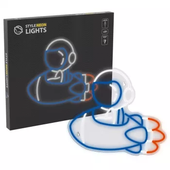 Decorative neon light MANTA SNL90MT Style Neon Lights — Astronaut on Rocket motif