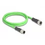 Network Cable DeLOCK M12 Cable D-coded 4 pin male to female PUR (TPU) 1 m