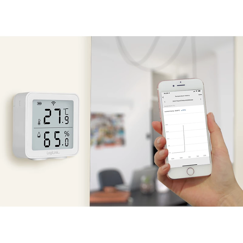 LogiLink SC0116 Hygrometer Psychrometer Indoor Electronic White Digital