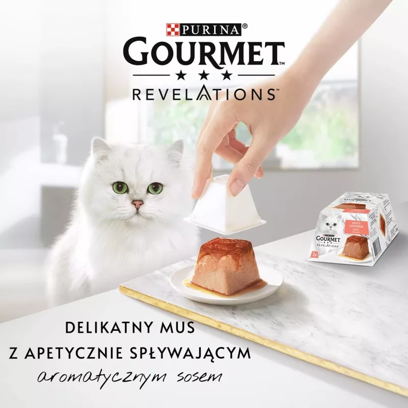 Wet cat food Purina Gourmet Revelations Salmon pouch 2 x 57 g, adult cats, 81% moisture