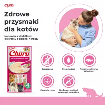 INABA Churu Tuna with shrimp flavour - cat treats - 4x14 g