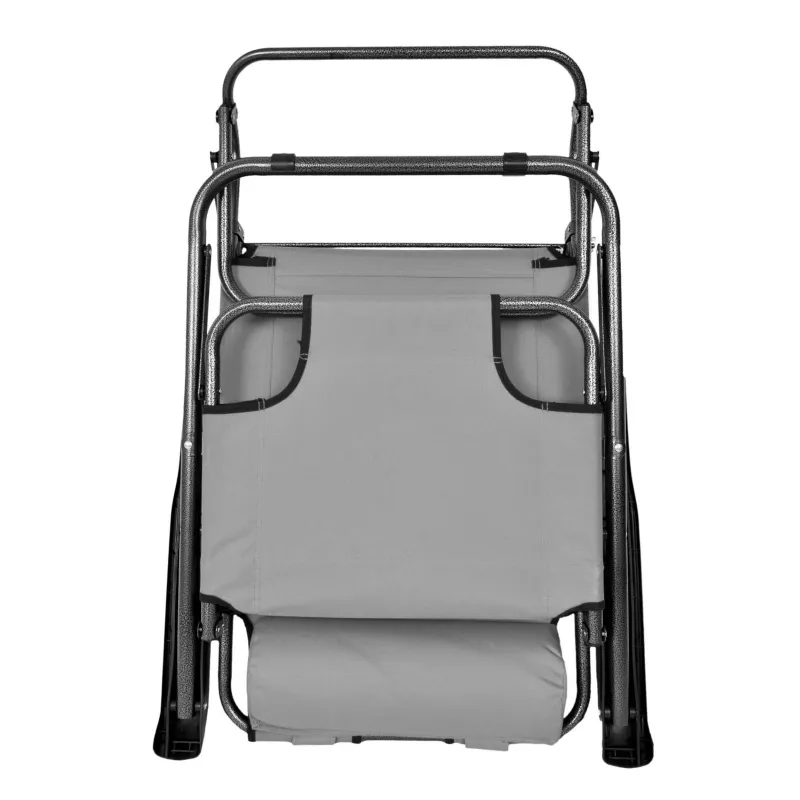 Foldable Garden Deck Chair with Cushion Black Forest, Grey