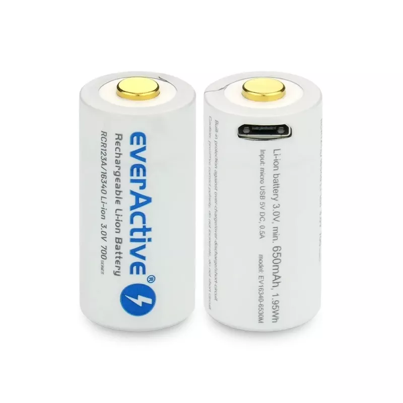 Rechargeable battery everActive EV16340 700mAh 3V with Micro USB charging