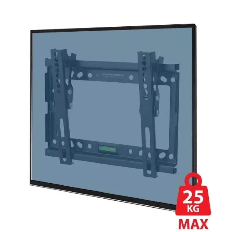 Wall TV mount ESPERANZA ERW010 for 14 inch–50 inch (35.6–127 cm), tilt 15°, VESA 75x75–200x200, max load 25 kg, black