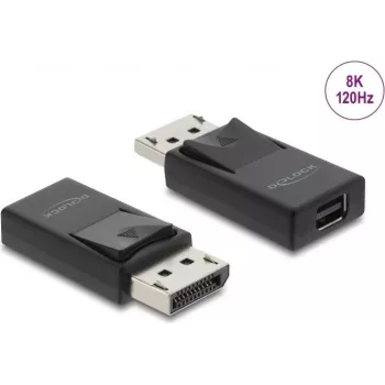 DELOCK DisplayPort to Mini DisplayPort Adapter 8K with HDR and HDCP support, single-pack USB cable