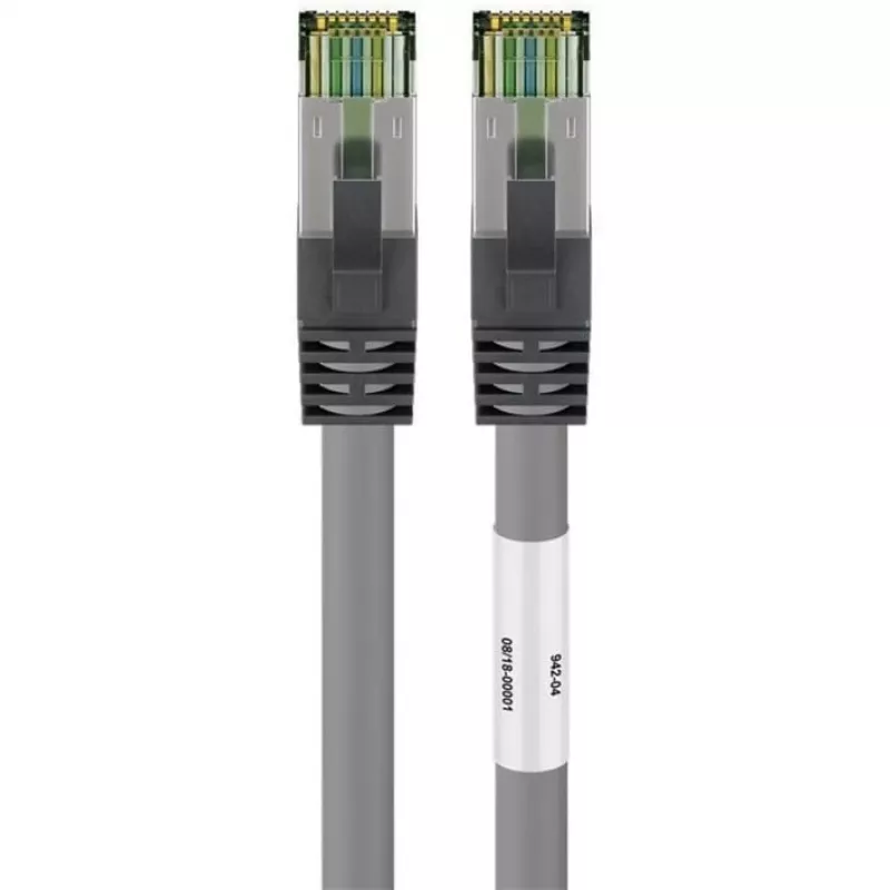 Goobay CAT 8.1 Patch Cable, S/FTP (PiMF), Grey, 0.5 m - LSZH Halogen-Free, Copper AWG 24 (55135)