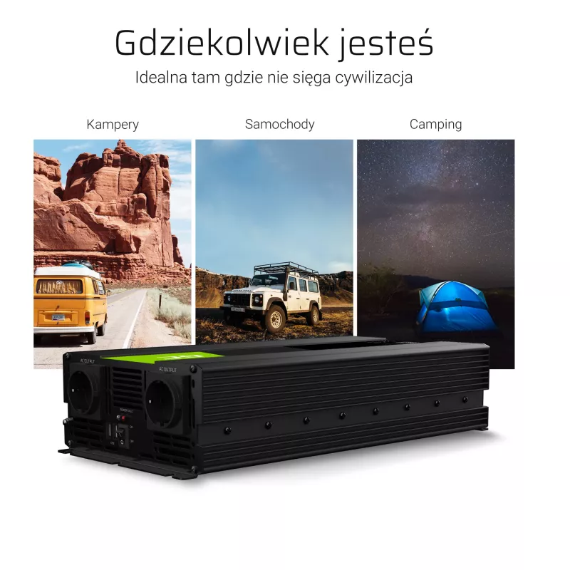 Green Cell INV11 power adapter/inverter Auto 2000 W Black