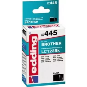 EDDING printer cartridge replaces Brother LC-123BK Compatible Black EDD-445 - Compatible