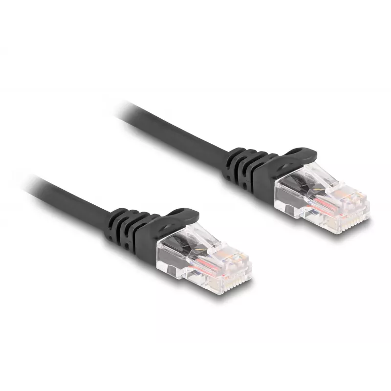 Network Cable DeLOCK RJ45 Coiled Cable male to male Cat.5e 1m black