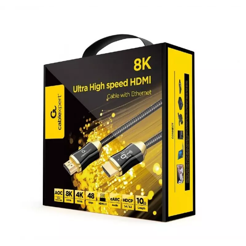 Active Optical HDMI cable GEMBIRD 10 m, HDMI Type A male–male, 48 Gbit/s, HDMI 2.1
