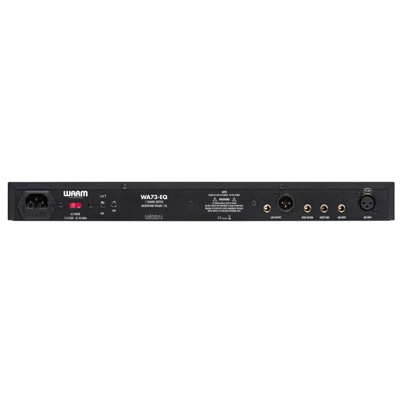 Audio preamplifier WARM AUDIO WA73-EQ — single-channel, black, 20–20,000 Hz, 1200 Ω input, 115/230 V