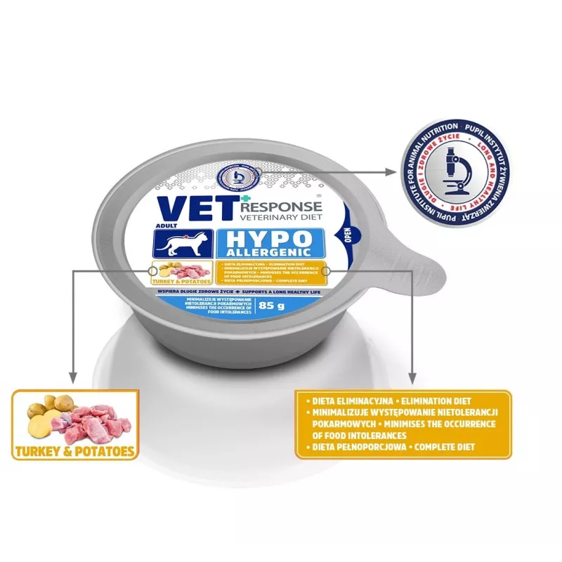 VET RESPONSE Hypoallergenic Turkey - wet cat food - 85g