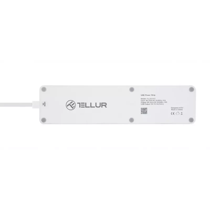 Power Strip Tellur — WiFi smart power strip with 3 AC outlets and 4 USB ports (4A)