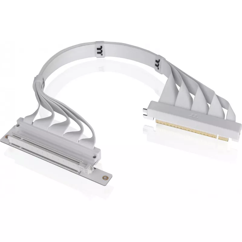 Thermaltake PCI-E 4.0 Dual 90 Degree Riser Cable, 40 cm, White (AC-077-CO6OTN-C1)
