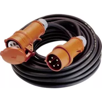 Power extension cord AS Schwabe 60595, 5 m cable, 1 AC outlet, IP44 protection, indoor/outdoor