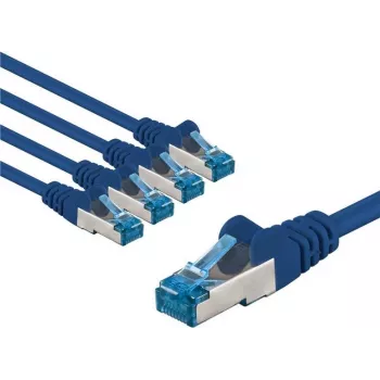 Goobay CAT 6A Patch Cable S/FTP PiMF 5 m Blue 5er-Set - copper conductor CU (67532)