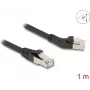 Network Cable DeLOCK RJ45 Cat.6A 45° left angled to straight 1 m black