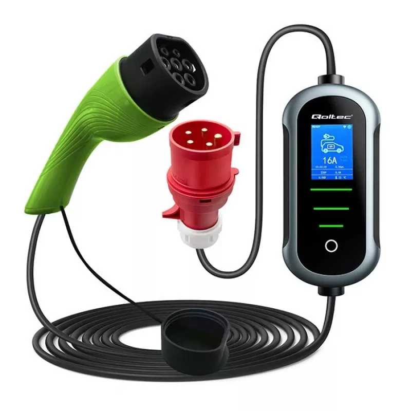 Electric car charger QOLTEC 22 kW 400 V WiFi (TUYA) with 7 m cable