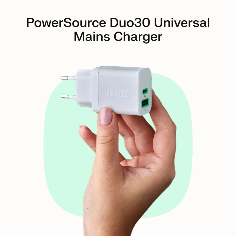 Power adapter Green Cell PowerSource Solo30 30W White — USB-C charger, 30W output