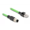 Network Cable DeLOCK M12 Cable A-coded 8 pin male to RJ45 male PUR (TPU) 1 m