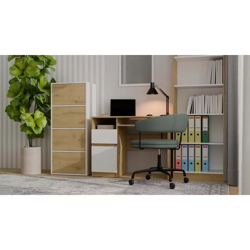 ALMA CHEST OF DRAWERS WHITE/ARTISAN OAK