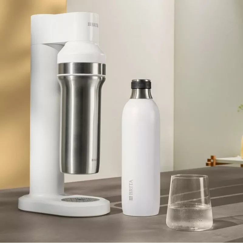 Bottle for carbonator BRITA 1046735 — stainless steel, 1 L, 93 mm Ø, 305 mm height