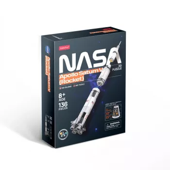 3D Puzzle cubicfun Apollo Saturn Rocket model — scale assembly educational kit