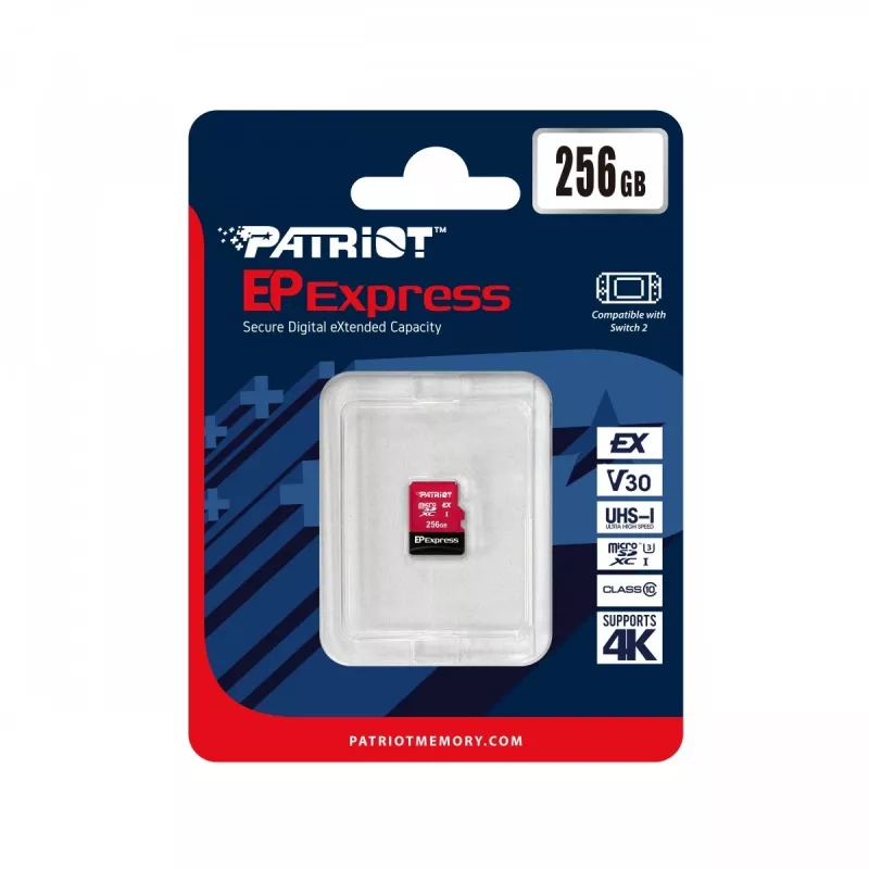 Flash Memory Patriot 256GB UHS-I U3 Class 10 PEF256GEPEXMCX