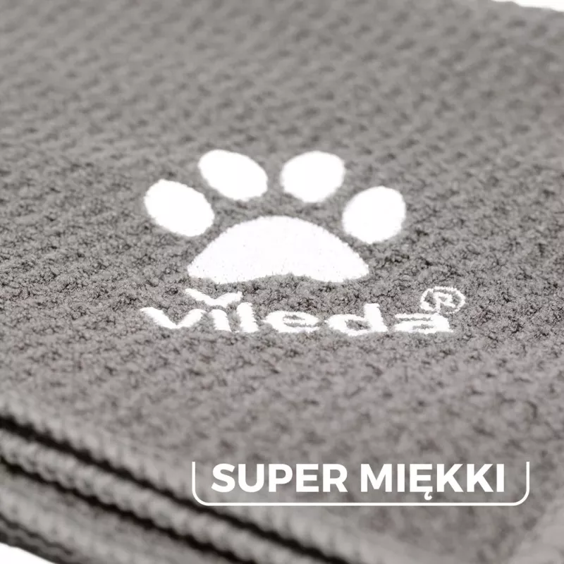 Towel VILEDA Pet Wipes 172650 450x700 mm, polyester, machine washable, grey