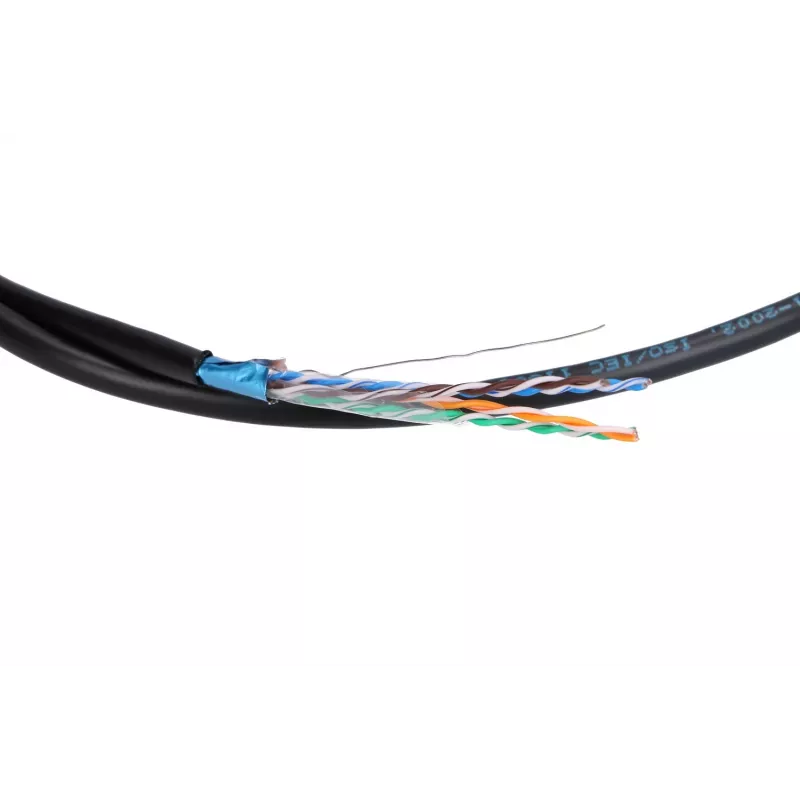 Network Cable Extralink Twisted pair CAT5E FTP (F/UTP) V2 Outdoor 305M Black