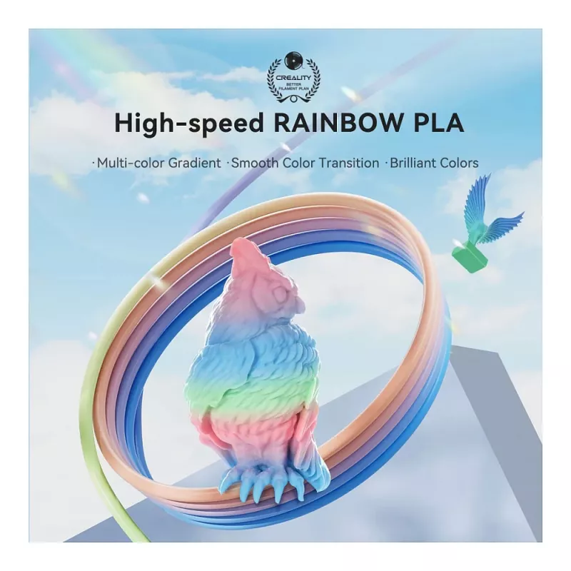 3D printing filament Creality PLA 1.75 mm, 1 kg — Blue/Green/Pink (Creality 3301010424)