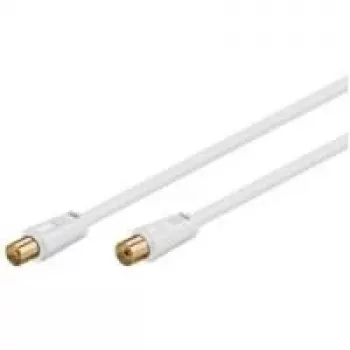 Wentronic Goobay Antenna Connection Cable, 100% Shielded, Gold-Plated, White, 5 m - Coax Plug Koax-Socket (67285)