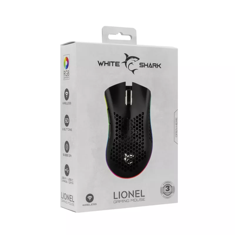 Mouse White Shark WGM-5012 Lionel Black USB