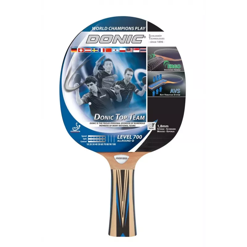 Donic Schildkröt Top Team 700 table tennis equipment Black, Blue, Wood
