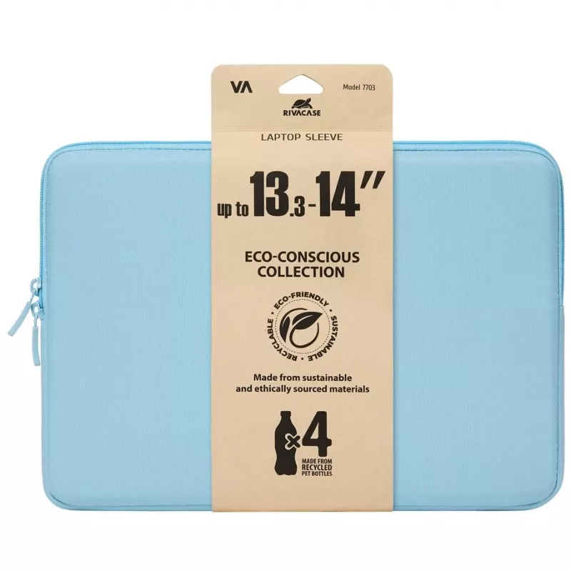 Laptop sleeve Rivacase Riva Szuzuka 14 inch Pastel Blue — protective neoprene case for 14 inch laptops