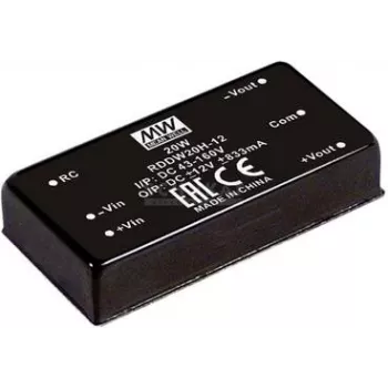 Power adapter/inverter MEAN WELL RDDW20G-12, 20 W, Input 18–75 V, Output 12 V, RoHS