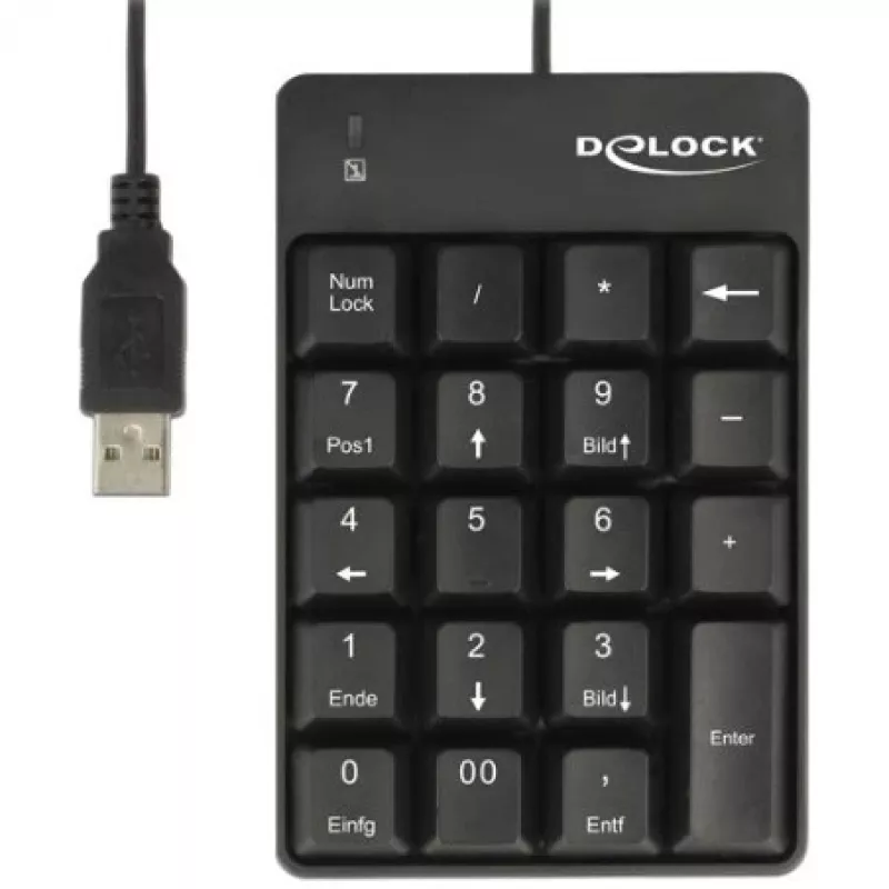 Numeric Keypad DeLOCK 12481 Universal USB Black