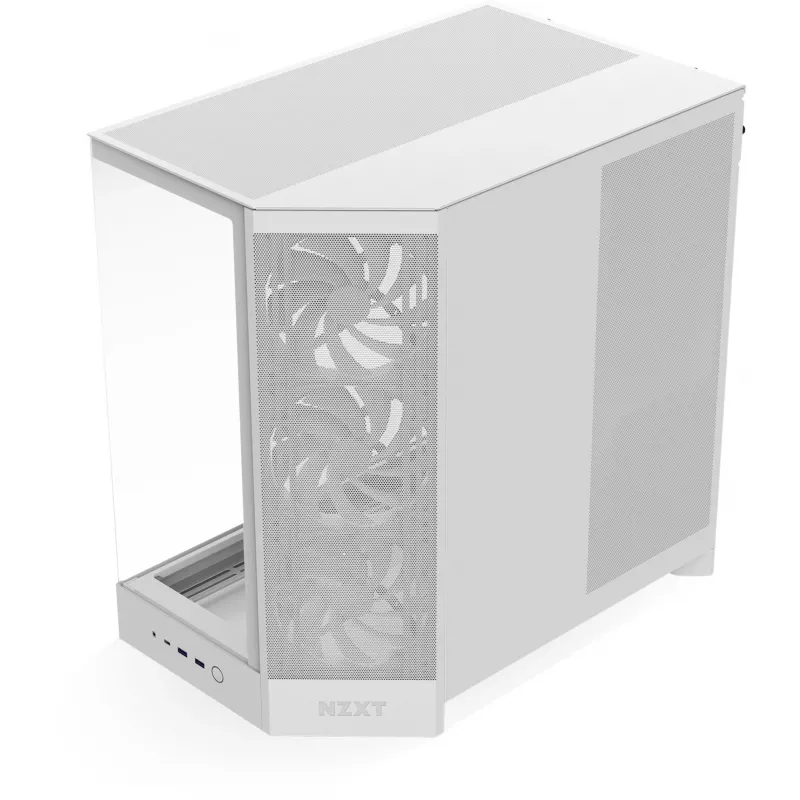 PC Case NZXT H9 Flow Midi Tower White — ATX/EATX/Micro ATX/Mini-ITX, 3x140mm front, 1x120mm rear, 2x3.5 inch & 6x2.5 inch bays, tempered glass