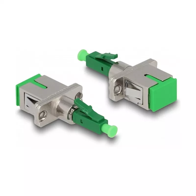 DeLOCK Optical Fiber Hybrid Coupler LC Simplex male to SC Simplex female green