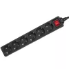 Socket box MACLEAN MCE195G 6-way power strip, 5 m cable, black