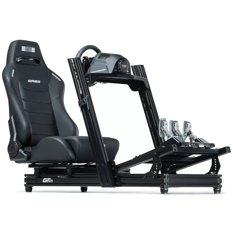 Racing-style reclining seat Next Level Racing ERS3 Elite Premium — black PU leather, reclining backrest, cockpit/floor mount compatible