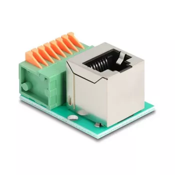 DeLOCK 90653 cable gender changer RJ45 8 pin terminal block Green Silver