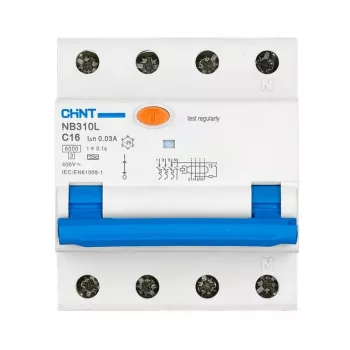 RCBO circuit breaker Chint NB310L/3N 3P+N C32 30mA residual current and overcurrent protection