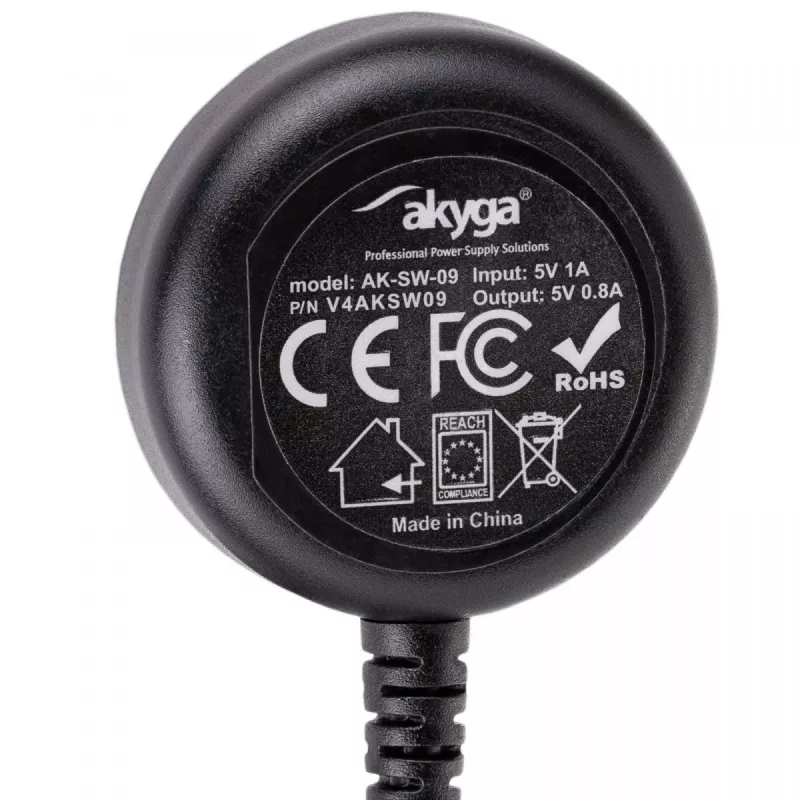 Indoor Charger Akyga AK-SW-09 Smartwatch Black USB 5V 1m