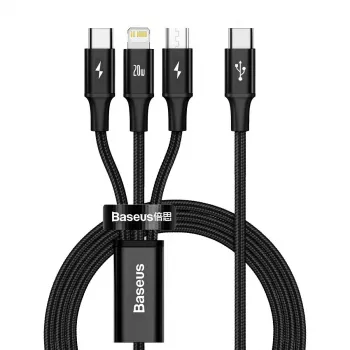 Baseus Rapid 3-in-1 USB cable 1.5 m USB A USB C/Micro USB A/Lightning Black